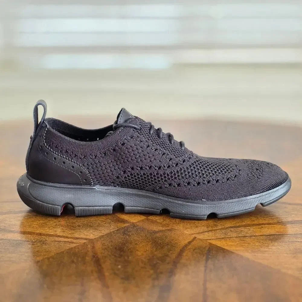 Cole Haan Zerogrand Stitchlite Black Knit Oxford Shoes C35744 Men's Size 8 New